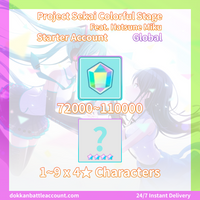 (Global) Project Sekai Colorful Stage Feat. Hatsune Miku Starter Account With 72K~110K Crystals And 1~9 4★ Characters
