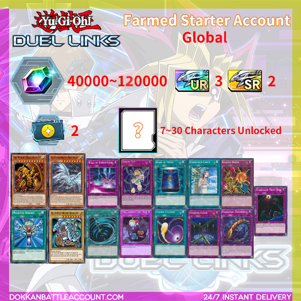 ( Global ) Yu-Gi-Oh! DUEL LINKS 40,000-120,000 Gems Started Account