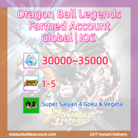 [ Global | IOS ]DBL01 Dragon Ball Legends Farmed Account with 30k+ Crystals Super Saiyan 4 Goku & Vegeta