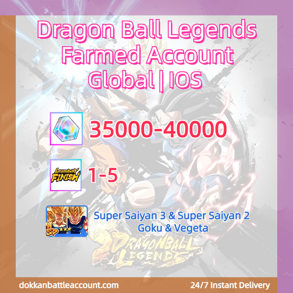 [ Global | IOS ] Dragon Ball Legends Farmed Account with 35k Gems SP Super Saiyan 3 & Super Saiyan 2 Goku & Vegeta