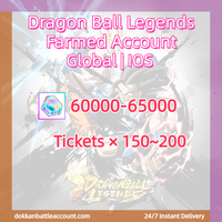 [ Global | IOS ] Dragon Ball Legends Farmed Account with 60K+Crystals +150~200 Tickets