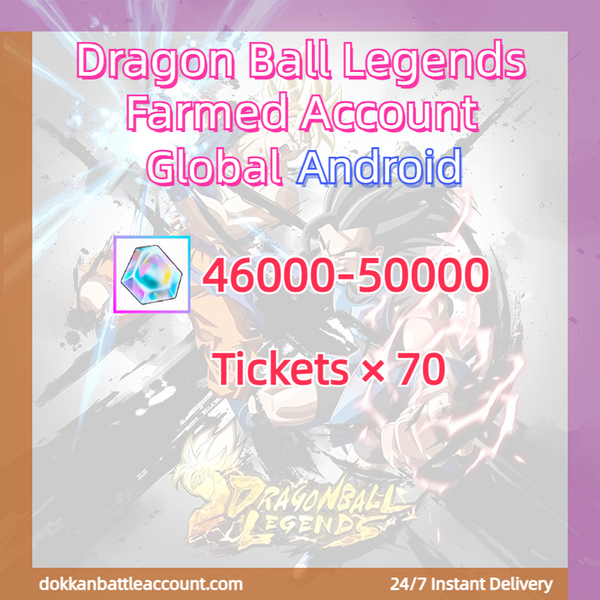 [ Global | Android ] Dragon Ball Legends Farmed Account with 46k+ Crystals 70Tickets
