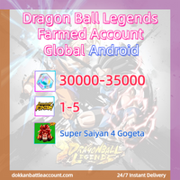 [ Global | Android ] Dragon Ball Legends Farmed Account with 30k+ Crystals 1-5 LF+Super Saiyan 4 Gogeta