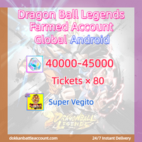 [ Global | Android ] Dragon Ball Legends Farmed Account with 40k+80 Tickets+Crystals Super Vegito