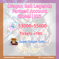 [ Global | IOS ] Dragon Ball Legends Farmed Account with 53k+Crystals+180 Tickets UL Super Saiyan Goku