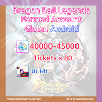 [ Global | Android ] Dragon Ball Legends Farmed Account with 40k+Crystals +80 Tickets+ UL Hit