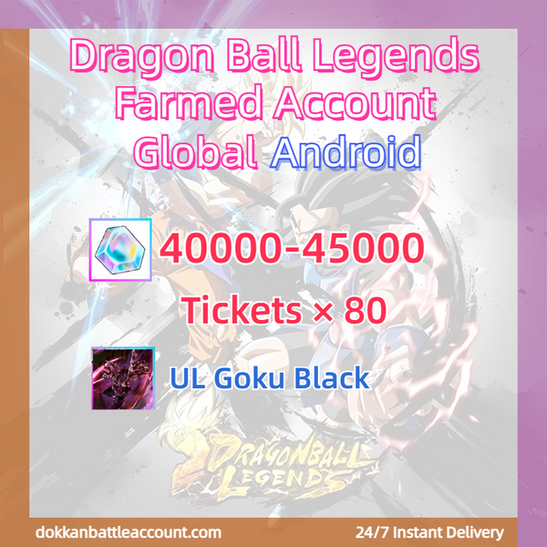 [ Global | Android] Dragon Ball Legends Farmed Account with 40k+Crystals+80 Tickets + UL Goku Black