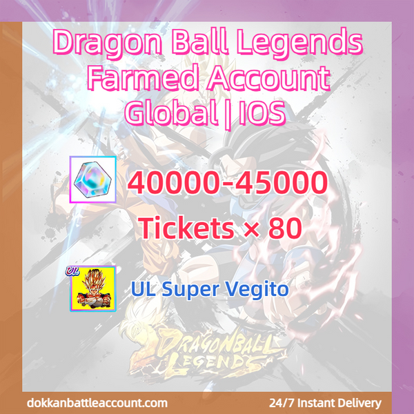 [ Global | IOS ] Dragon Ball Legends Farmed Account with 40k Gems UL Super Vegito