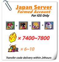 [Japan] Dokkan Battle Farmed Account 7400+ stones 7th God Goku Vegeta Super Saiyan 4 Goku & Super Saiyan 4 Vegeta Goku Freeza for IOS Only