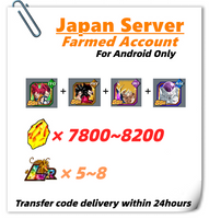 [Japan] Dokkan Battle Farmed Account 7800+ Stones 7th Anniversary God Goku Vegeta Super Saiyan 4 Goku Vegeta Freeza for Android Only