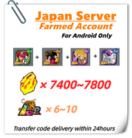 [Japan] Dokkan Battle Farmed Account 7400+ stones 7th God Goku Vegeta Super Saiyan 4 Goku & Super Saiyan 4 Vegeta Goku Freeza for Android Only