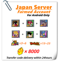 [Japan] Dokkan Battle Farmed Account 8000 Stones 7th 6th Anniversary Super Saiyan 4 Goku Vegeta God Goku Ultra Instinct God SS Evolved Vegeta for Android Only