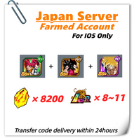 [Japan] Dokkan Battle Farmed Account 8200 DS 7TH Super Saiyan God Goku Vegetafor+Super Saiyan 4 Goku Vegeta + Super Saiyan Goku  IOS Only