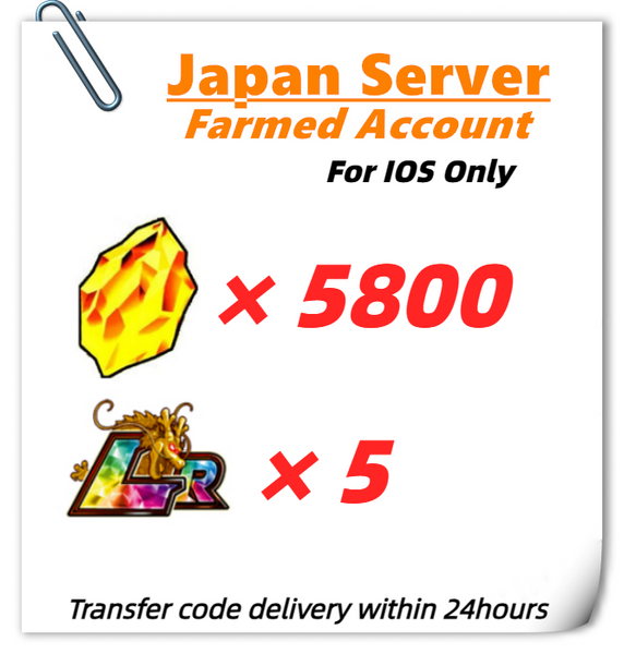 [Japan] Dokkan Battle Farmed Account 5800 DS for IOS Only
