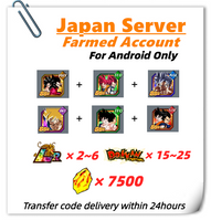 [Japan] Dokkan Battle Farmed Account 7500 Stones 7th Anniversary  Super Saiyan 4 Goku Vegeta God Goku Vegeta Goku (Ultra Instinct) for Android Only