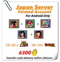 [Japan] Dokkan Battle Farmed Account 6300 DS 7Th 4Th Super Saiyan 4 Goku Vegeta God Goku for Android Only