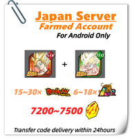 [Japan] Dokkan Battle Farmed Account 7200+ DS Superpower Rally Super Saiyan Goku True Anger and Awakening Super Saiyan Goku for Android Only