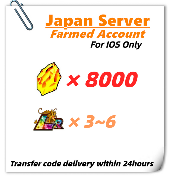 [Japan] Dokkan Battle Farmed Account 8000 Stones 3~6LRs for IOS Only