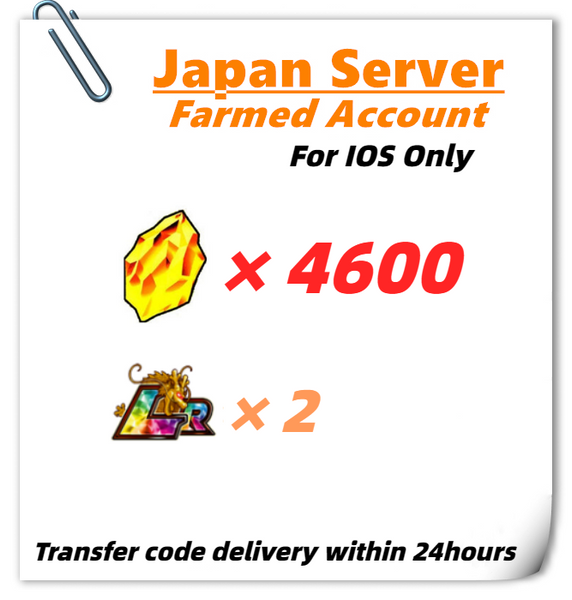 [Japan] Dokkan Battle Farmed Account 4600 Stones + 2LRs for IOS Only