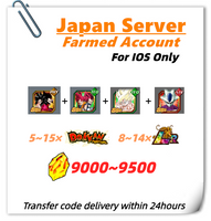[Japan] Dokkan Battle Farmed Account 9000+DS 7TH Super Saiyan 4 Goku Vegeta Super Saiyan God Goku Vegeta Super Saiyan Goku Cooler for IOS Only