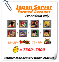 [Japan] Dokkan Battle Farmed Account 7300+DS With Super Saiyan 4 Goku Vegeta God Goku God Vegeta Goku (GT) Gamma1 2 Vegetto Gogeta for Android Only