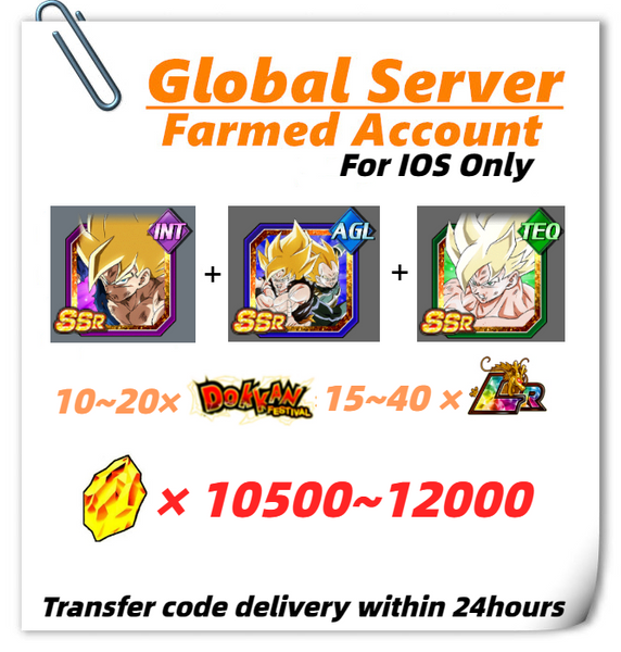[Global] Dokkan Battle Farmed Account 10500+ DS With Super Saiyan Goku Super Saiyan Goku & Super Saiyan Vegeta For IOS Only