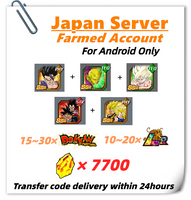 [Japan] Dokkan Battle Farmed Account 7700DS 8th Anniversary Ultimate Gohan Piccolo Goku Goku (GT) Super Saiyan 3 Goku for Android Only