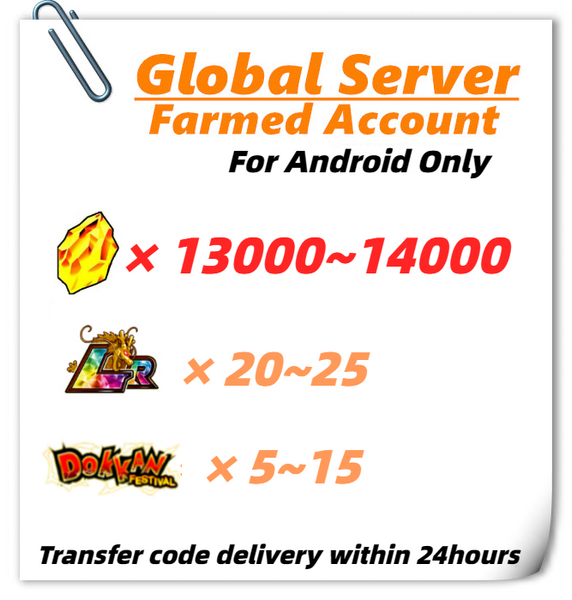 [Global] Dokkan Battle Farmed Account 13000+ DS +20LR for Android Only