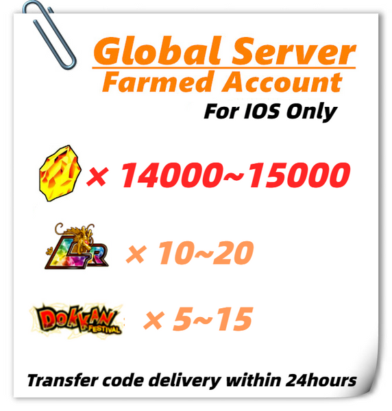 [Global] Dokkan Battle Farmed Account 14000+ DS +10LR for IOS Only