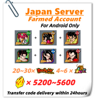 [Japan] Dokkan Battle Farmed Account 5200+ DS 7TH 5TH Super Saiyan God Goku & Super Saiyan God Vegeta Super Saiyan 4 Goku Gogeta Vegetto And Other Characters In Picture for Android Only