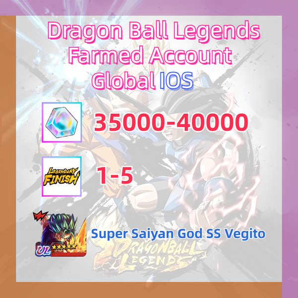 [ Global | IOS ] Dragon Ball Legends Farmed Account with 35k+ Crystals+UL Super Saiyan God SS Vegito
