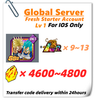[Global] Dokkan Battle Fresh Starter Account 4600+ DS With Super Saiyan God SS Vegeta & Super Saiyan Trunks (Future) For IOS Only