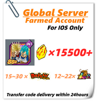 [Global] Dokkan Battle Farmed Account 15500+ DS With Super Saiyan God SS Vegeta & Super Saiyan Trunks (Future) for IOS