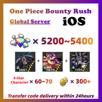 [Global] One Piece Bounty Rush OPBR 5200+ Gems with 5★ Kaido+4★Onigashima Kaido +Swimsuit Big Mom【Not-EX 】Starter Account For IOS