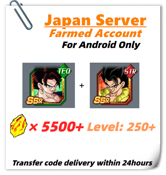 [Japan] Dokkan Battle Farmed Account 5500+ DS With 5TH Vegetto+ Gogeta For Android Only