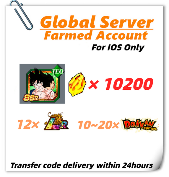 [Global] Dokkan Battle Farmed Account 10200 DS +12LR With Goku (Angel) & Vegeta (Angel) for IOS Only