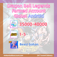 [ Global | Android ] Dragon Ball Legends Farmed Account with 35k+ Crystals Beast Gohan