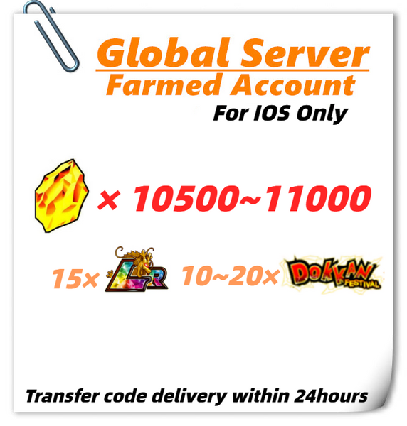 [Global] Dokkan Battle Farmed Account 10500+ DS 15LRs for IOS Only