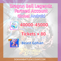 [ Global | Android ] Dragon Ball Legends Farmed Account with 40k+ Crystals Beast Gohan