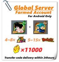 [Global] Dokkan Battle Farmed Account 11000 DS with Goku (Angel) & Vegeta (Angel) Super Saiyan God SS Goku & Super Saiyan God SS Vegeta for Android