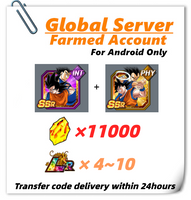 [Global] Dokkan Battle Farmed Account 11000 DS with Goku & Vegeta Goku (Angel) & Vegeta (Angel) for Android