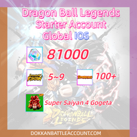 [ Global | IOS ] Dragon Ball Legends Fresh Starter Account with 81K+Crystals+5~9LF+100SP With Super Saiyan 4 Gogeta