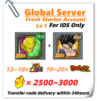[Global] Dokkan Battle Fresh Account 2500+DS With Piccolo (Power Awakening)+Beast Gohan For IOS Only