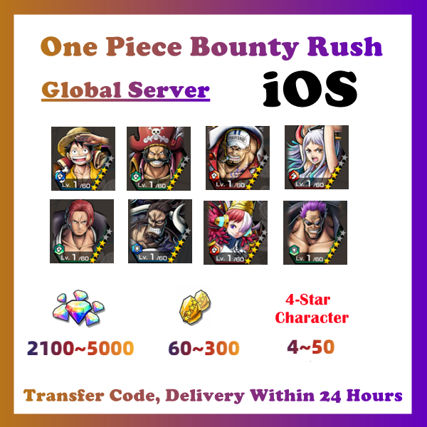 [Global] One Piece Bounty Rush OPBR 2100~5800 Gems Kaido Starter Accounts For IOS
