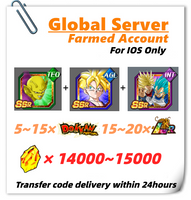 [Global] Dokkan Battle Farmed Account 14000+ DS With Piccolo+Super Saiyan Gohan (Youth)+Super Saiyan God SS Vegeta & Super Saiyan Trunks for IOS ONLY