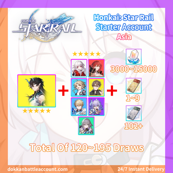 [Asia] Honkai: Star Rail Stellar Jade Reroll Starter Account - Dan Heng • Imbibitor Lunae + Random 5★
