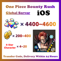 [Global] One Piece Bounty Rush OPBR 4400+ Gems With Shanks Blue Starter Account For IOS