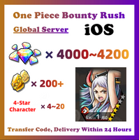 [Global] One Piece Bounty Rush OPBR 4000+ Gems with 4★ Yamato Starter Account For IOS