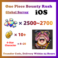[Global] One Piece Bounty Rush OPBR 2500+ Gems With Ultra Legendary Oiran Big Mom Starter Account For IOS