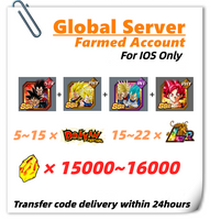 [Global] Dokkan Battle Farmed Account 15000+ DS With 8TH Super Saiyan God SS Vegeta & Super Saiyan Trunks (Future) Super Saiyan God Goku for IOS ONLY